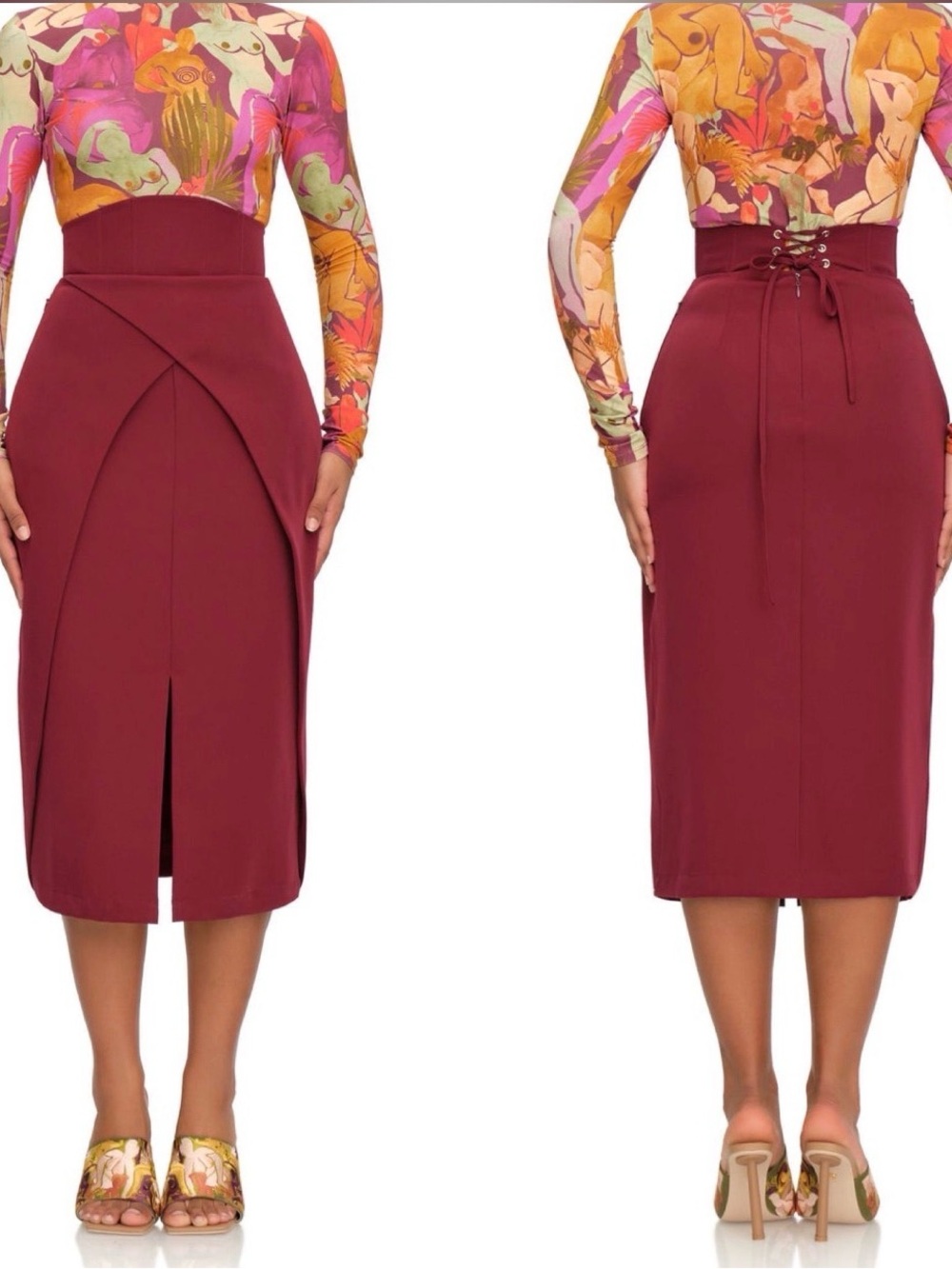 Andrea Iyamah Sita Corset Skirt (Plum)